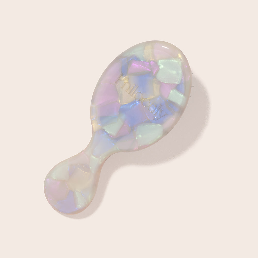 Mini Iridescent Detangling Brush & Case