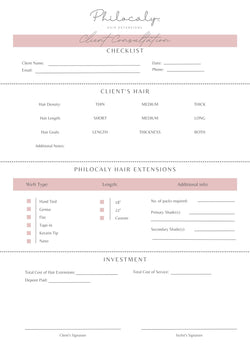 Philocaly Hair Extensions Tools + Supplies Consultation Checklist (FREE DIGITAL DOWNLOAD)