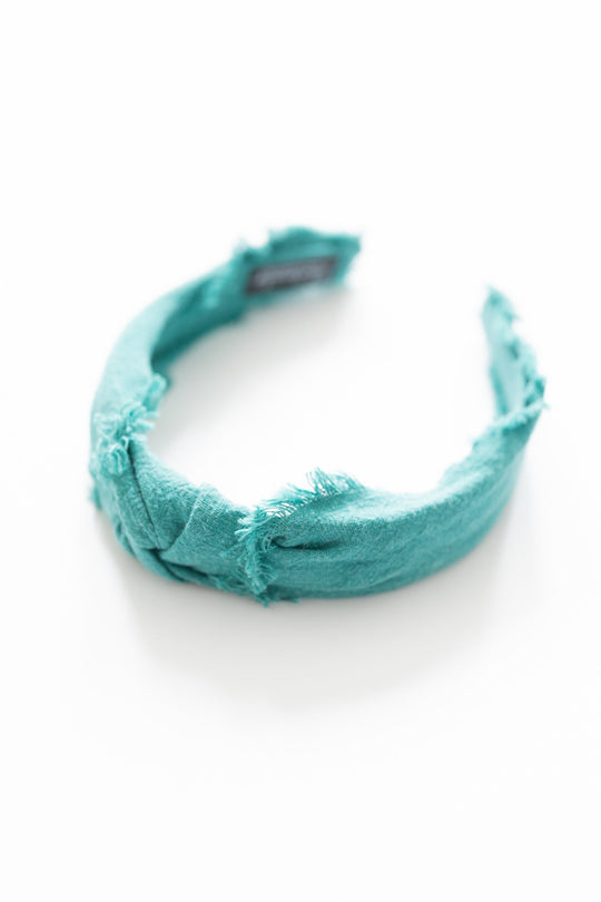 Philocaly Hair Extensions Accessories Turquoise Frayed Headband